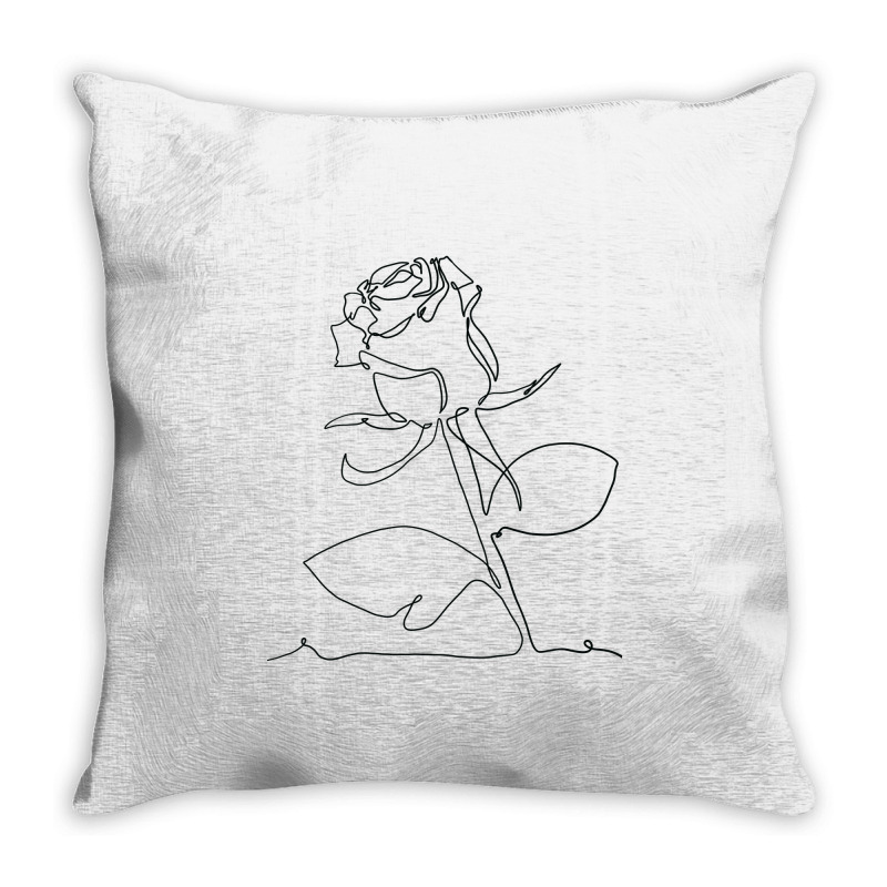 Rose Flower Plant One Line Art Throw Pillow | Artistshot