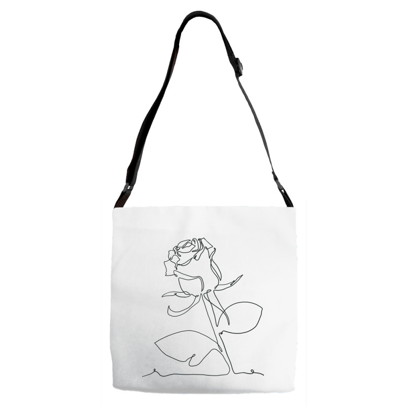 Rose Flower Plant One Line Art Adjustable Strap Totes | Artistshot