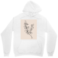 Dark Eucalyptus Leaves One Line Art Unisex Hoodie | Artistshot