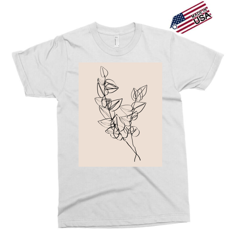 Dark Eucalyptus Leaves One Line Art Exclusive T-shirt by Doodle Intent | Artistshot