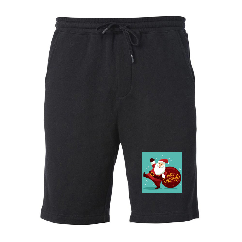 Merry Christmas Santa Delivering Gifts Fleece Short by BLACKSTONE | Artistshot