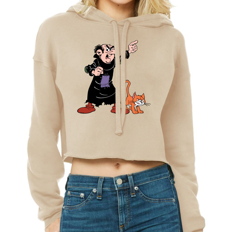 Gargamel And Birba Cropped Hoodie by nailuloo | Artistshot