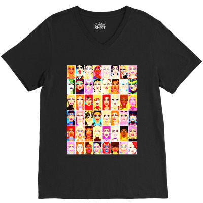 Characters Animation Classic V-neck Tee Designed By Ron Pictures