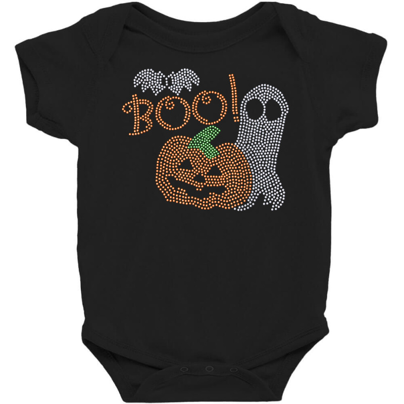 Rhinestone Transfer Pumpkin And Ghost With Boo For Halloween T Shirt Baby Bodysuit by agueron | Artistshot