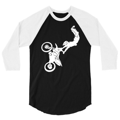 Motocross Motor Bike Motorrad Cross Biker Freestyle 3/4 Sleeve Shirt Designed By Mdk Art