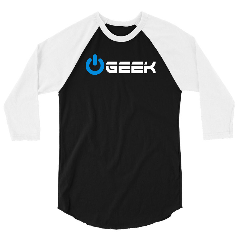 Geek (power On Button) 3/4 Sleeve Shirt | Artistshot