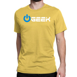 geek (power on button) Classic T-shirt | Artistshot