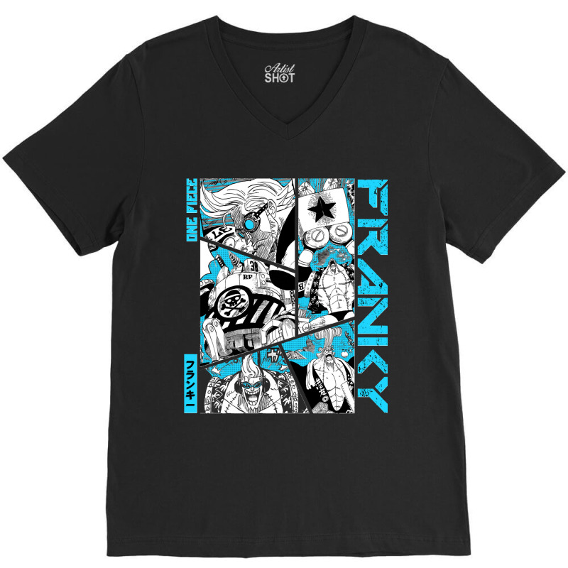 Custom Franky Manga Panel V-neck Tee By Cm-arts - Artistshot