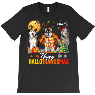 Happy Hallothanksmas T-shirt Designed By Bariteau Hannah