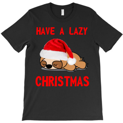 Lazy Christmas Sloth T-shirt Designed By Bariteau Hannah