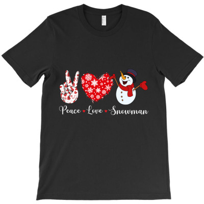 Peace Love Snowman Christmas T-shirt Designed By Bariteau Hannah