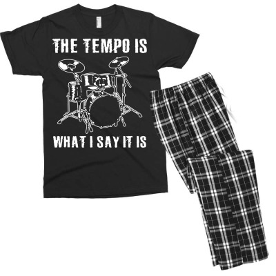 Drummer Tempo Music Band Percussion Drum Set Funny Men's T-shirt Pajama Set Designed By Tee Shop