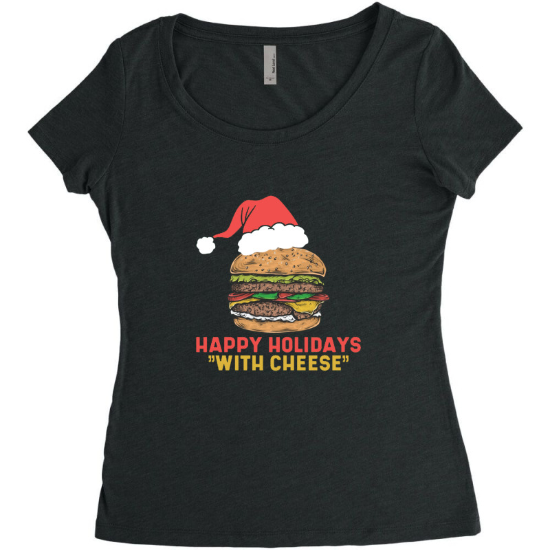 Happy Holidays With Cheese Women's Triblend Scoop T-shirt | Artistshot