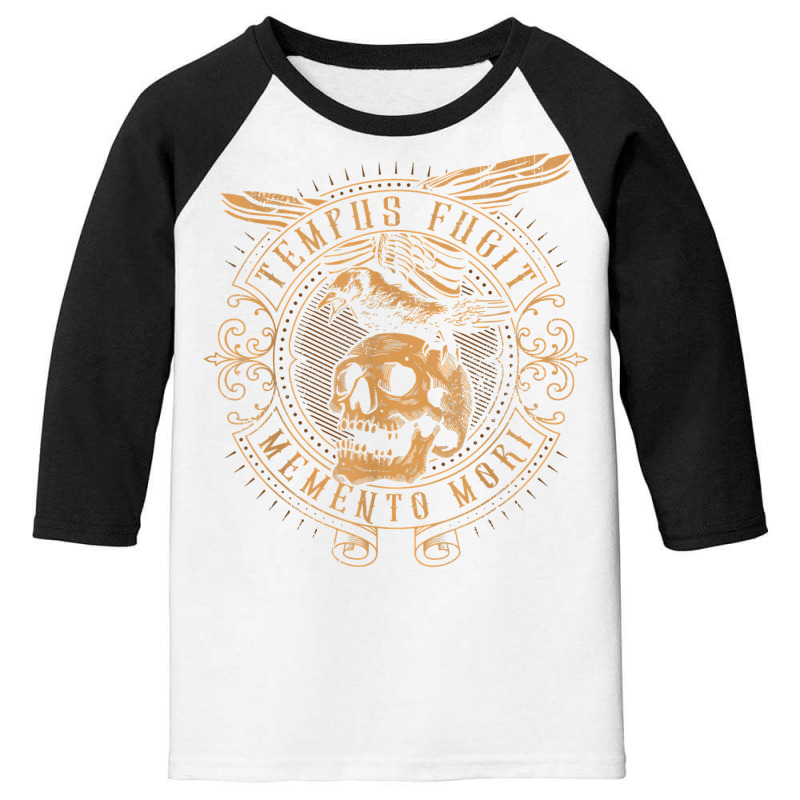 Tempus Fugit Memento Mori Latin Phrase T Shirt Youth 3/4 Sleeve | Artistshot