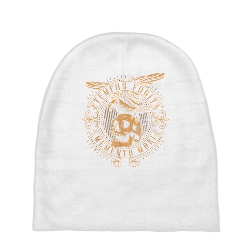 Tempus Fugit Memento Mori Latin Phrase T Shirt Baby Beanies | Artistshot