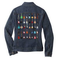 Guitar Musical Instrument T Shirt (rock N Roll Tee) Ladies Denim Jacket | Artistshot