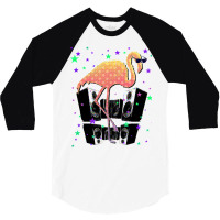 Flamingo With Sunglasses Speakers Stars Funny Dance Club 3/4 Sleeve Shirt | Artistshot