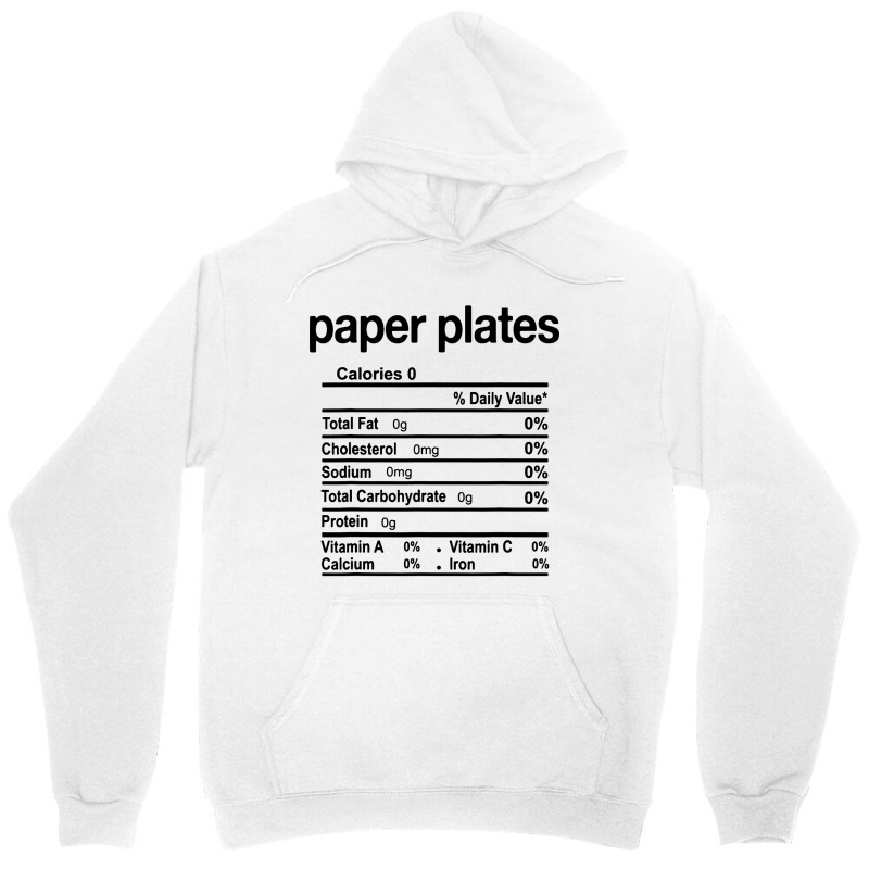 Paper Plates Nutrition Facts Funny Thanksgiving Christmas Unisex Hoodie | Artistshot