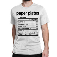 Paper Plates Nutrition Facts Funny Thanksgiving Christmas Classic T-shirt | Artistshot