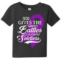 Alzheimers Awareness T  Shirt God Gives The Hardest Battles Strongest Baby Tee | Artistshot