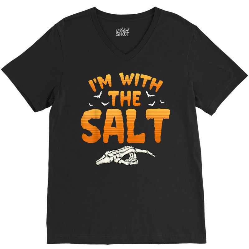 I'm With The Salt Halloween Couples Costume T Shirt V-neck Tee | Artistshot