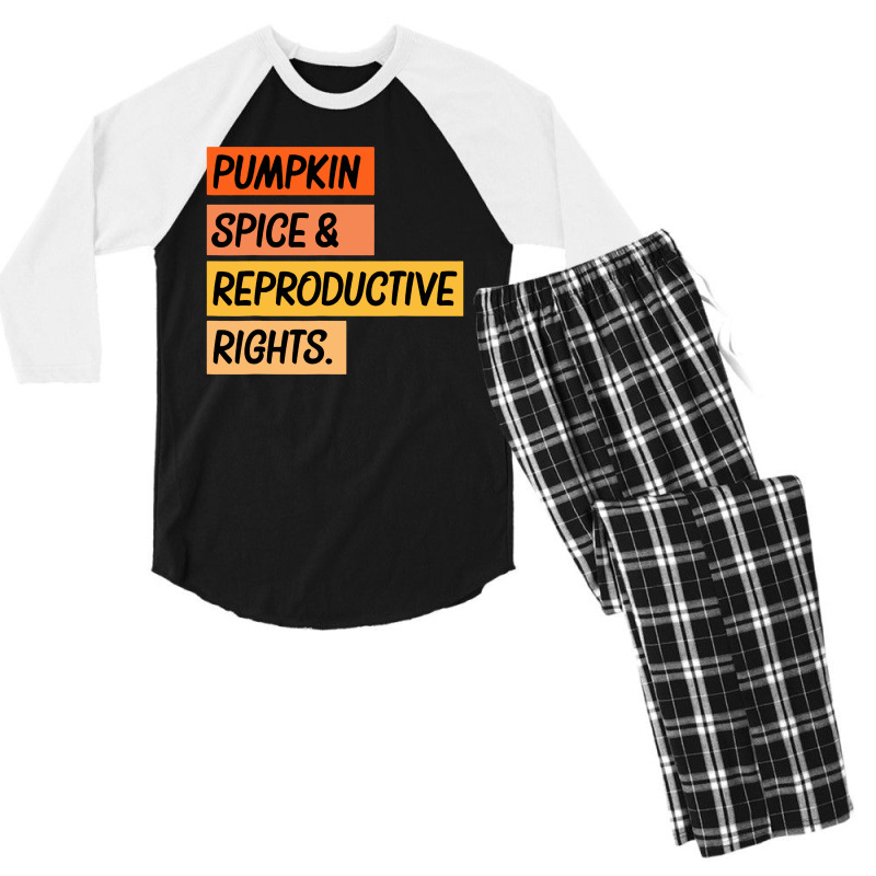 Pumpkin Spice Reproductive Rights Men's 3/4 Sleeve Pajama Set | Artistshot