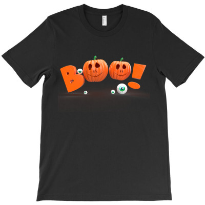 Boo Halloween Illustration With Pumpkins T-shirt Designed By Max Sopacua