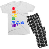 My Wife Has An Awesome Wife Funny Lesbian Wedding Gift T Shirt Men's T-shirt Pajama Set | Artistshot