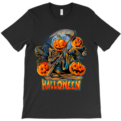 Angel Of Death Halloween Pumpkin T-shirt Designed By Max Sopacua