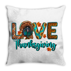 Love Thanksgiving Turkey Throw Pillow Designed By Ranaportraitstore