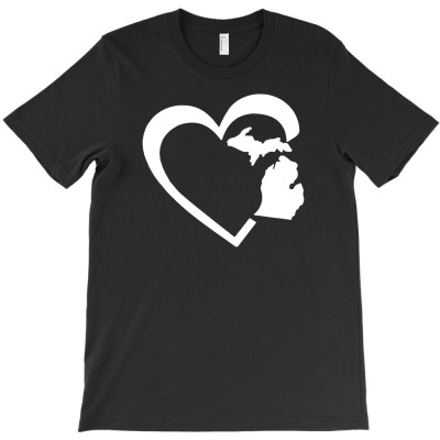 Michigan Heart Love T-shirt Designed By Toni Hadiyanto