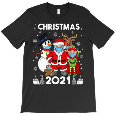 Christmas 2021 Santa And Friends Funny Boys Kids Family Xmas T Shirt T-shirt Designed By Nhan