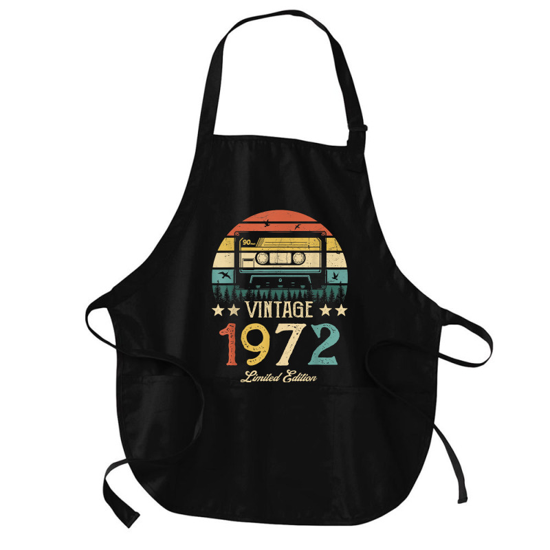 Vintage 1972 Retro Cassette 1972 50th Birthday 50 Years Old T Shirt Medium-length Apron | Artistshot