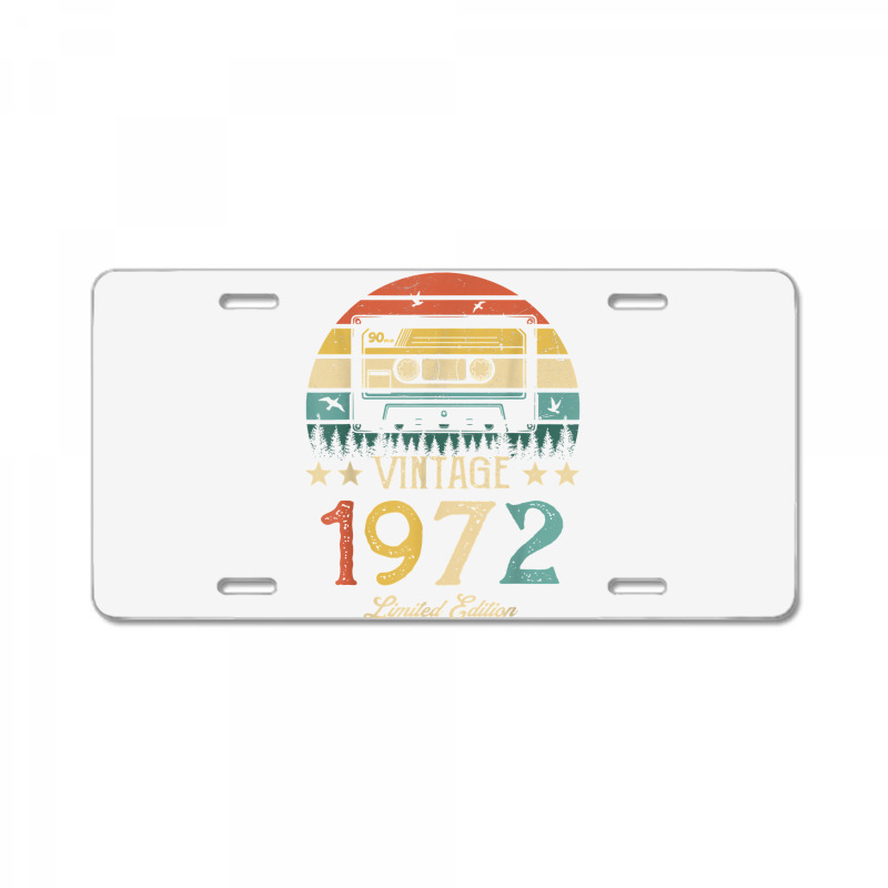 Vintage 1972 Retro Cassette 1972 50th Birthday 50 Years Old T Shirt License Plate | Artistshot