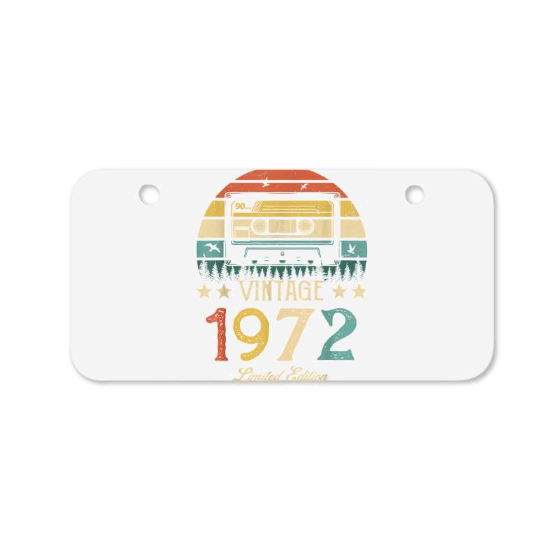 Vintage 1972 Retro Cassette 1972 50th Birthday 50 Years Old T Shirt Bicycle License Plate | Artistshot