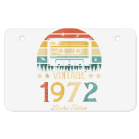 Vintage 1972 Retro Cassette 1972 50th Birthday 50 Years Old T Shirt Atv License Plate | Artistshot