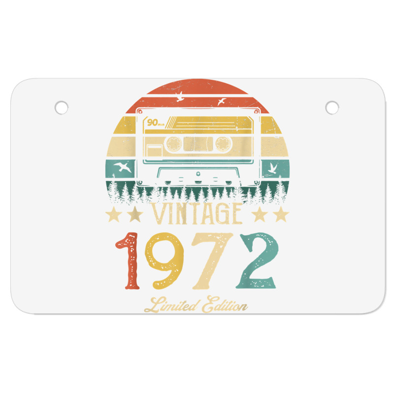 Vintage 1972 Retro Cassette 1972 50th Birthday 50 Years Old T Shirt Atv License Plate | Artistshot