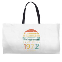 Vintage 1972 Retro Cassette 1972 50th Birthday 50 Years Old T Shirt Weekender Totes | Artistshot