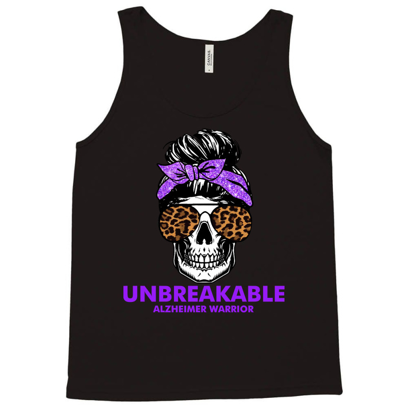 Alzheimers Unbreakable Alzheimer Warrior Skull Halloweenfor Woman 22 A Tank Top | Artistshot