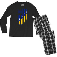 Bosnia And Herzegovina American Flag | Bosnian Roots Men's Long Sleeve Pajama Set | Artistshot