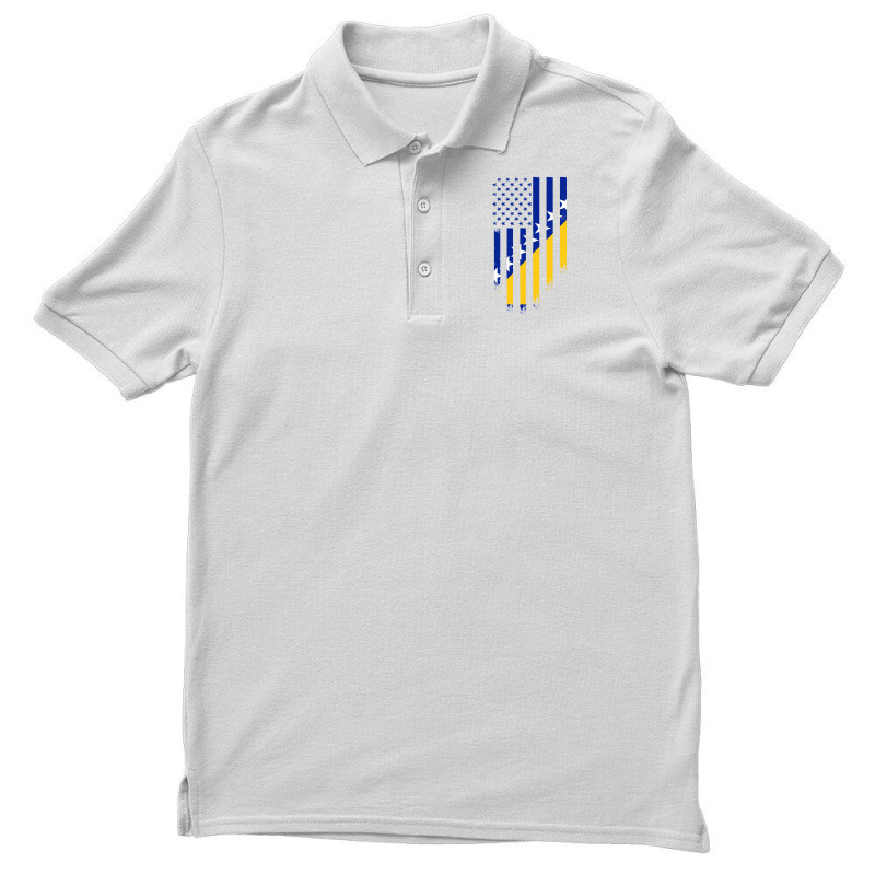 Bosnia And Herzegovina American Flag | Bosnian Roots Men's Polo Shirt by John Phillips | Artistshot