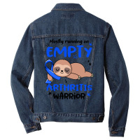 Arthritis Awareness T  Shirt Mostly Running On Empty Arthritis Warrior Men Denim Jacket | Artistshot