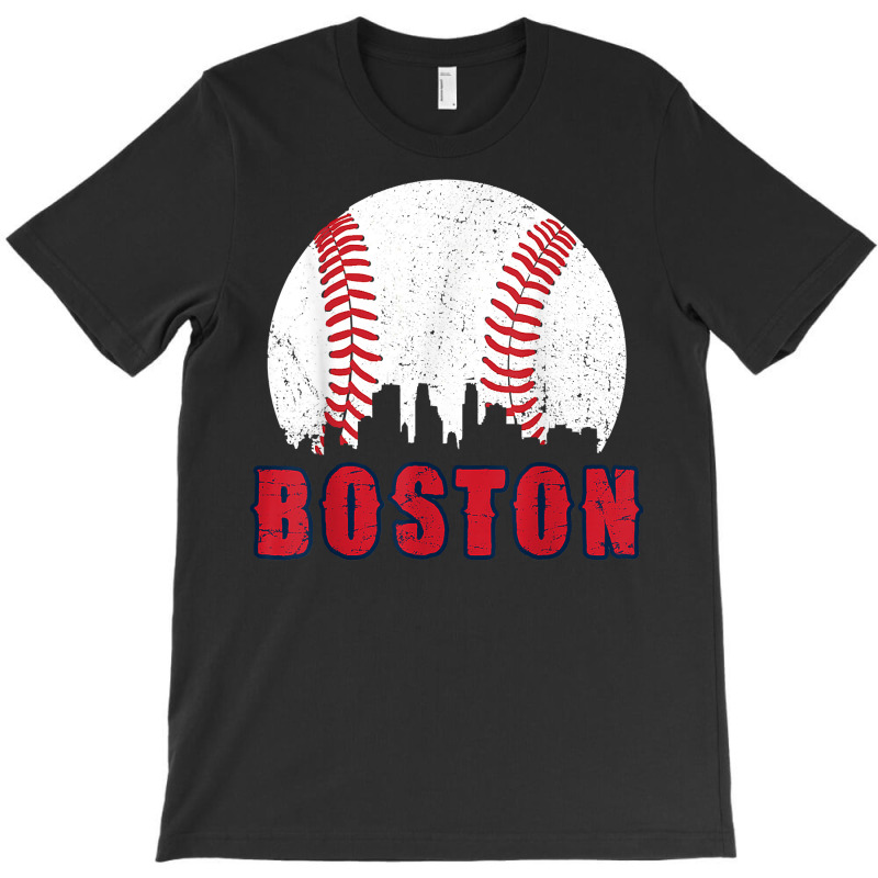 Vintage Boston Skyline Baseball Throwback For Red Game Day T Shirt T-shirt | Artistshot