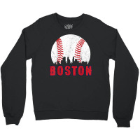 Vintage Boston Skyline Baseball Throwback For Red Game Day T Shirt Crewneck Sweatshirt | Artistshot