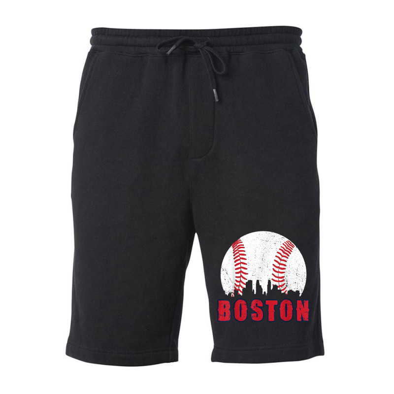 Vintage Boston Skyline Baseball Throwback For Red Game Day T Shirt Fleece Short | Artistshot