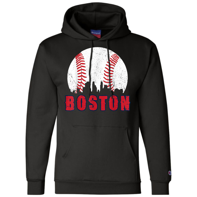 Vintage Boston Skyline Baseball Throwback For Red Game Day T Shirt Champion Hoodie | Artistshot