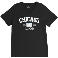 Vintage Chicago Illinois Est. 1833 Gift T Shirt V-neck Tee | Artistshot