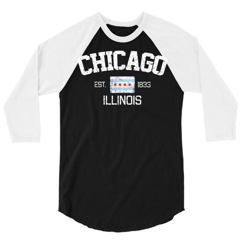 Vintage Chicago Illinois Est. 1833 Gift T Shirt 3/4 Sleeve Shirt | Artistshot