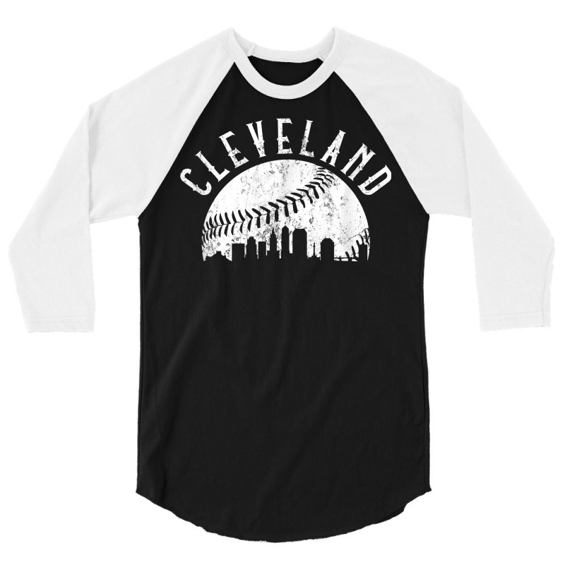 Vintage Cleveland Ohio Skyline Apparel T Shirt 3/4 Sleeve Shirt | Artistshot