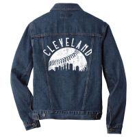 Vintage Cleveland Ohio Skyline Apparel T Shirt Men Denim Jacket | Artistshot